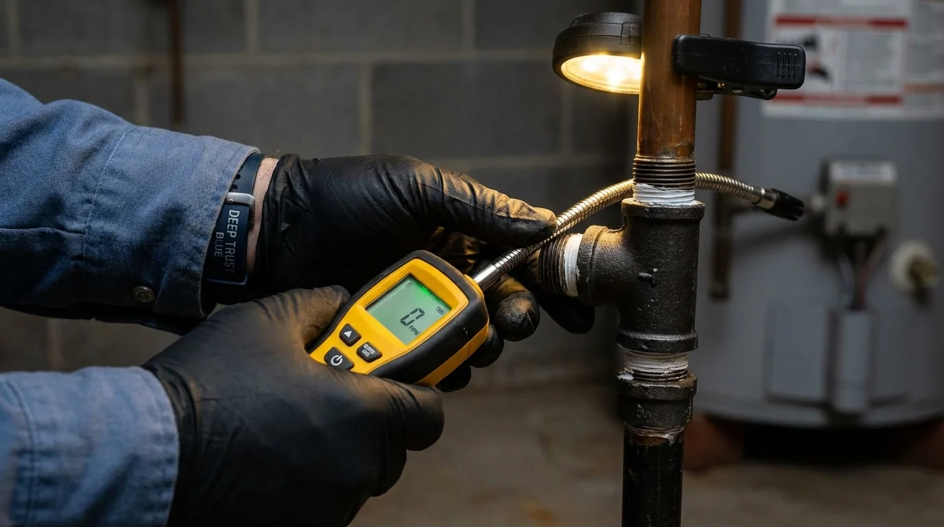 Gas leak detection with electronic sniffer by Johns Plumbing LLC in Culver City