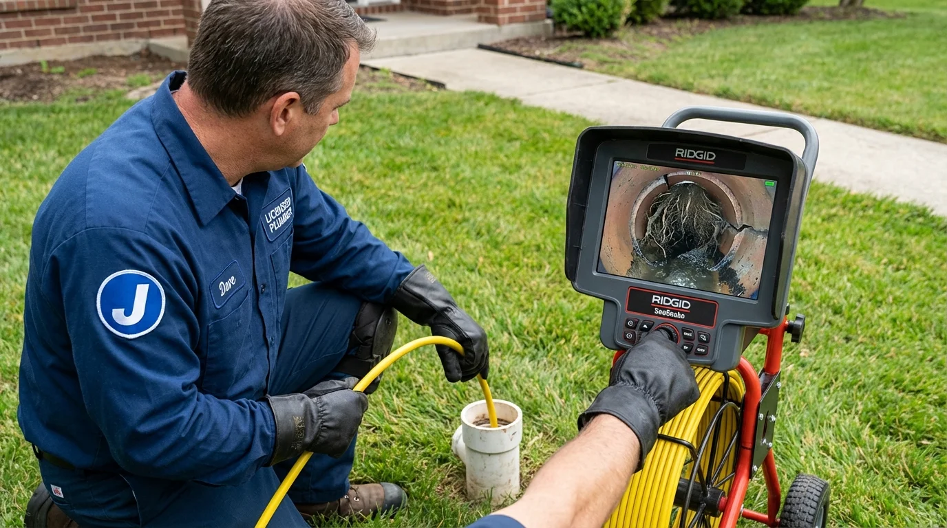 Sewer camera inspection being performed by Johns Plumbing LLC in Culver City