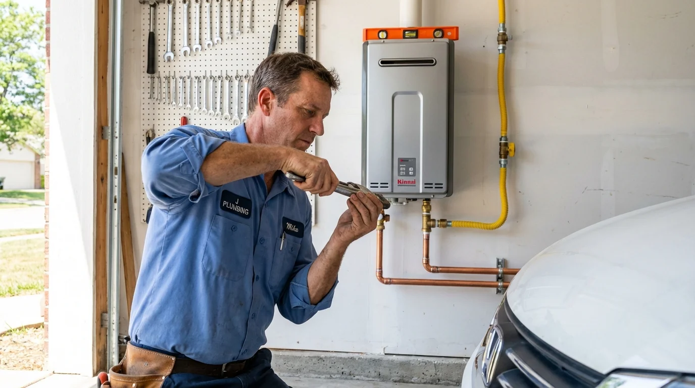 Tankless water heater installation by a Johns Plumbing LLC plumber in Culver City